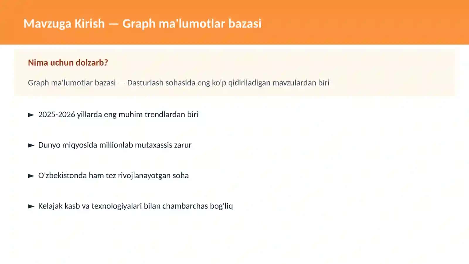 Graph ma'lumotlar bazasi 2