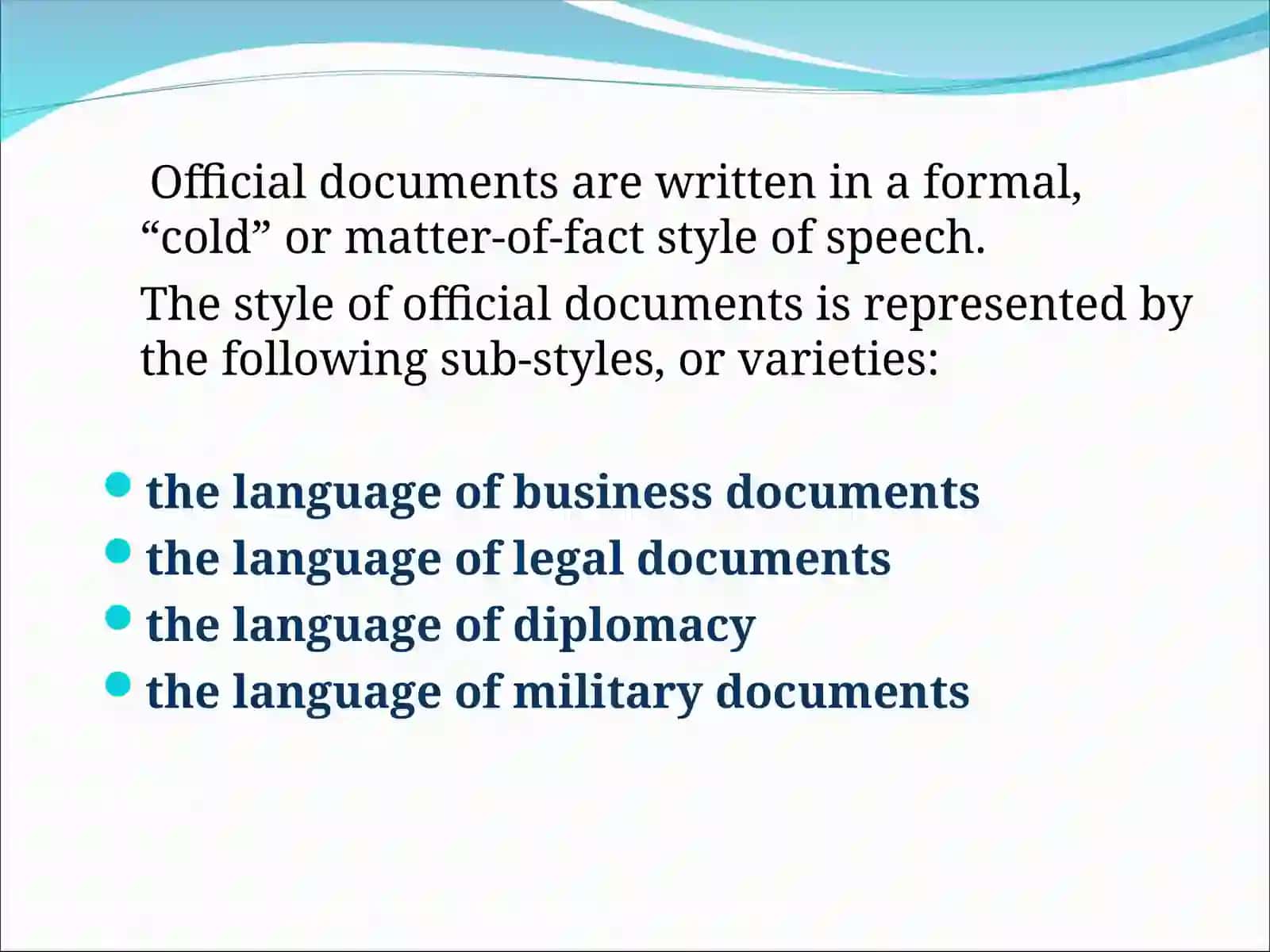 Official Document Styles 2