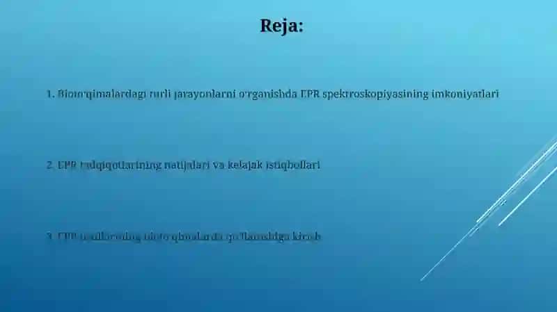 EPR Usullarining Biotoʻqimalarda Qoʻllanishiga Kirish 2