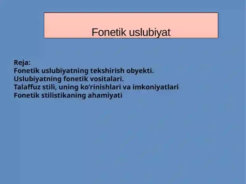 Fonetik uslubiyat 2