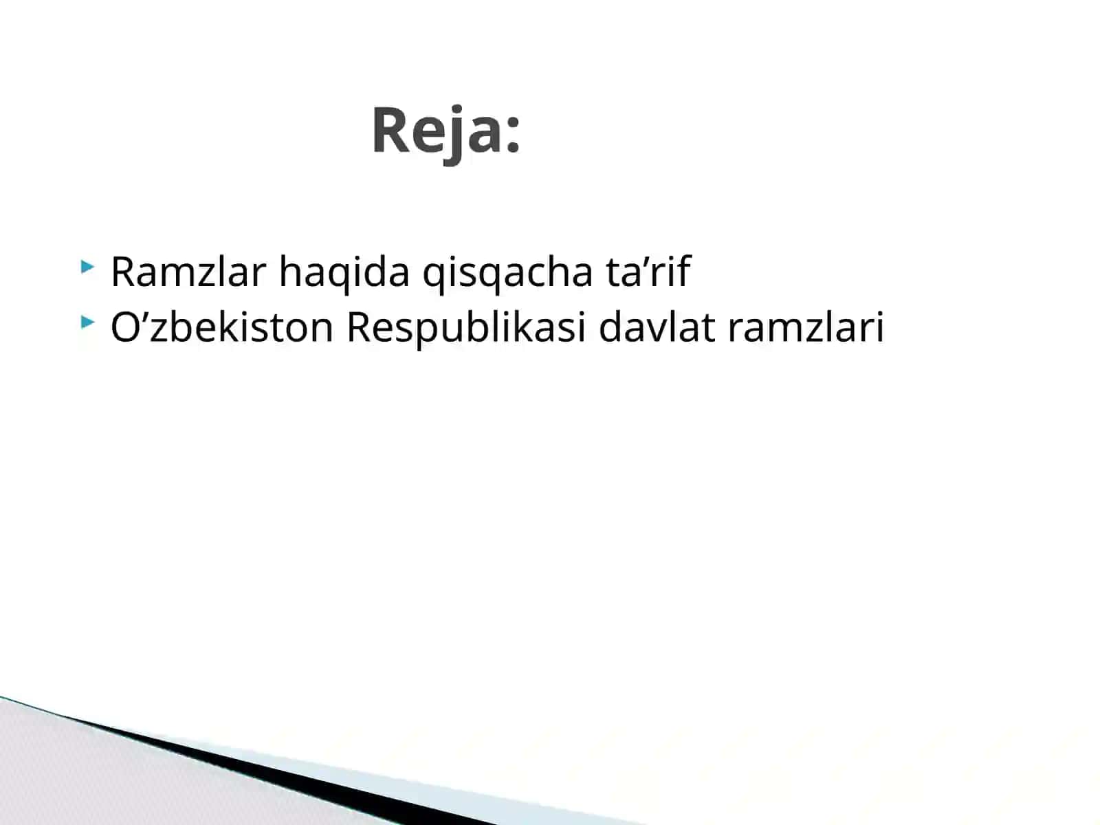 O'zbekiston Respublikasining davlat ramzlari va ularni qabul qilinishi. Davlat bayrog'i va gerbi misolida 2