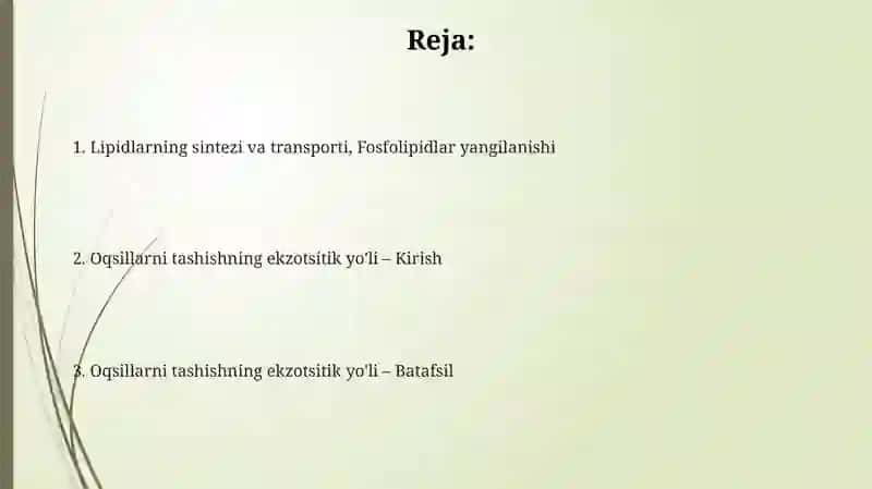Lipid sintezi va transporti 2