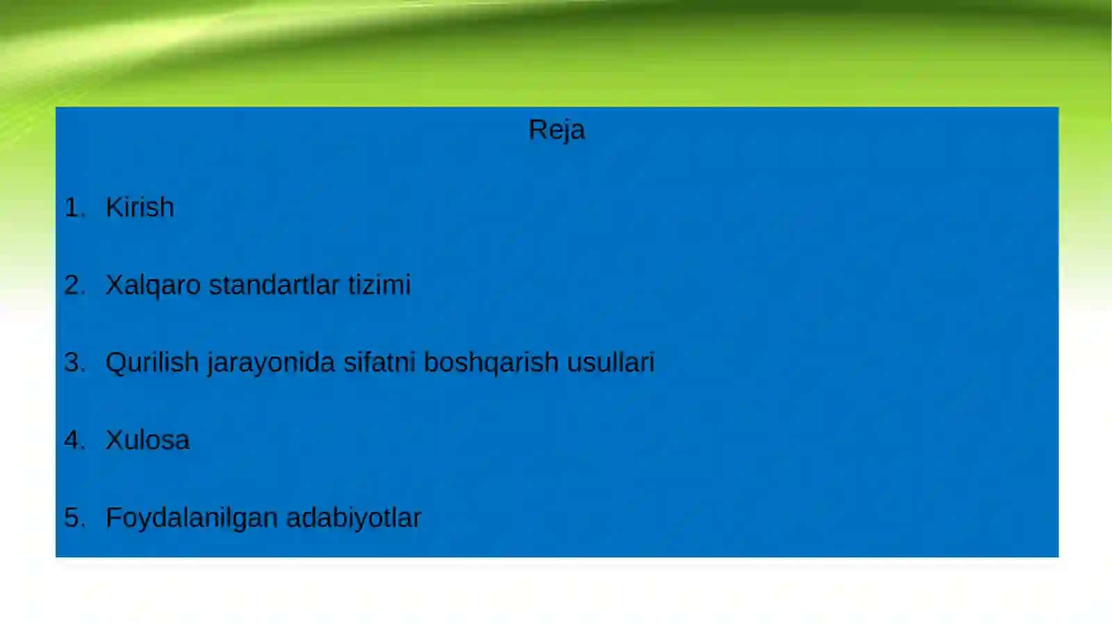 Qurilish sifatini boshqarish bôyicha xalqaro standartlar 2