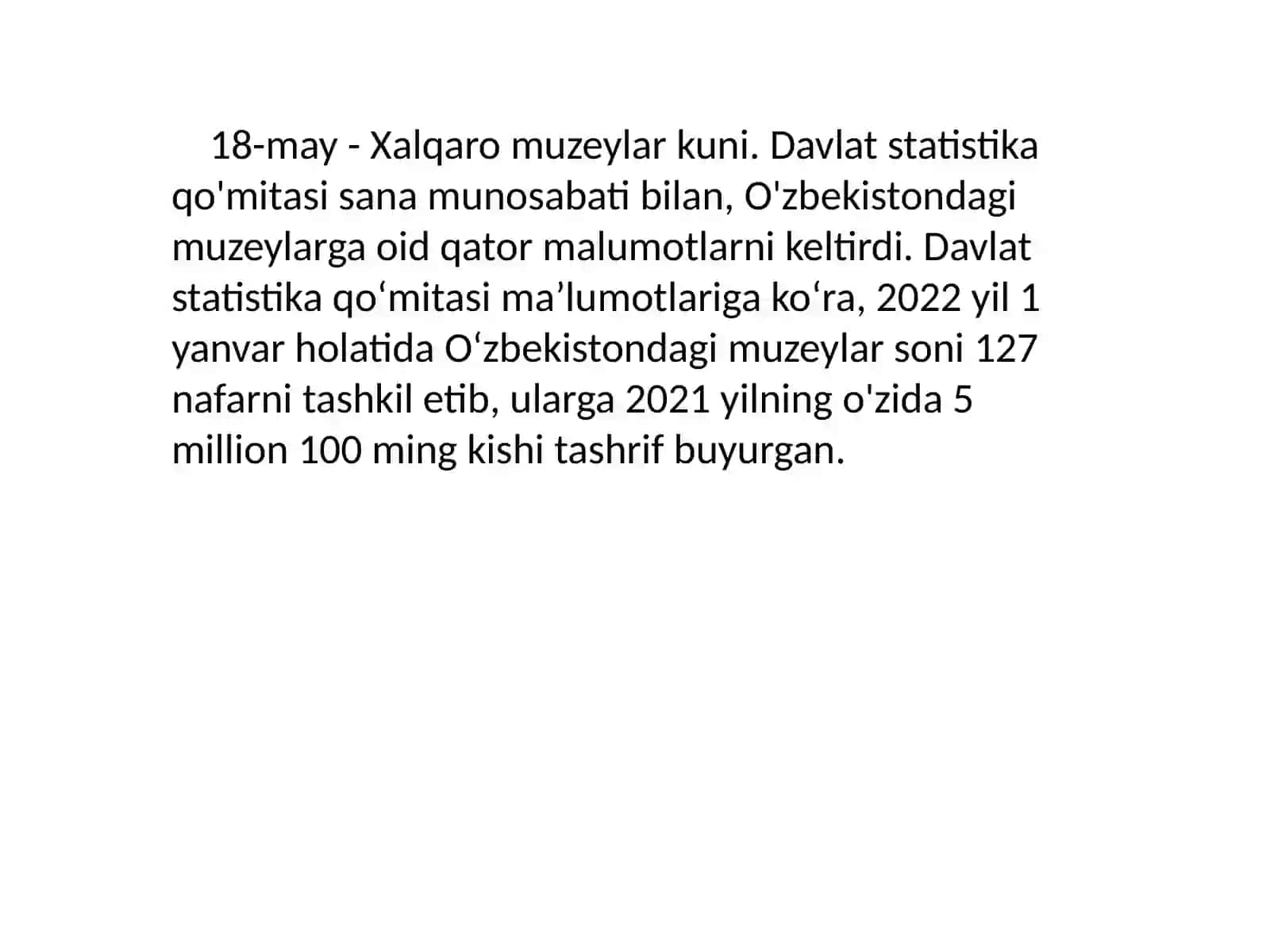 O'zbekistonning eng yirik muzeylari 2