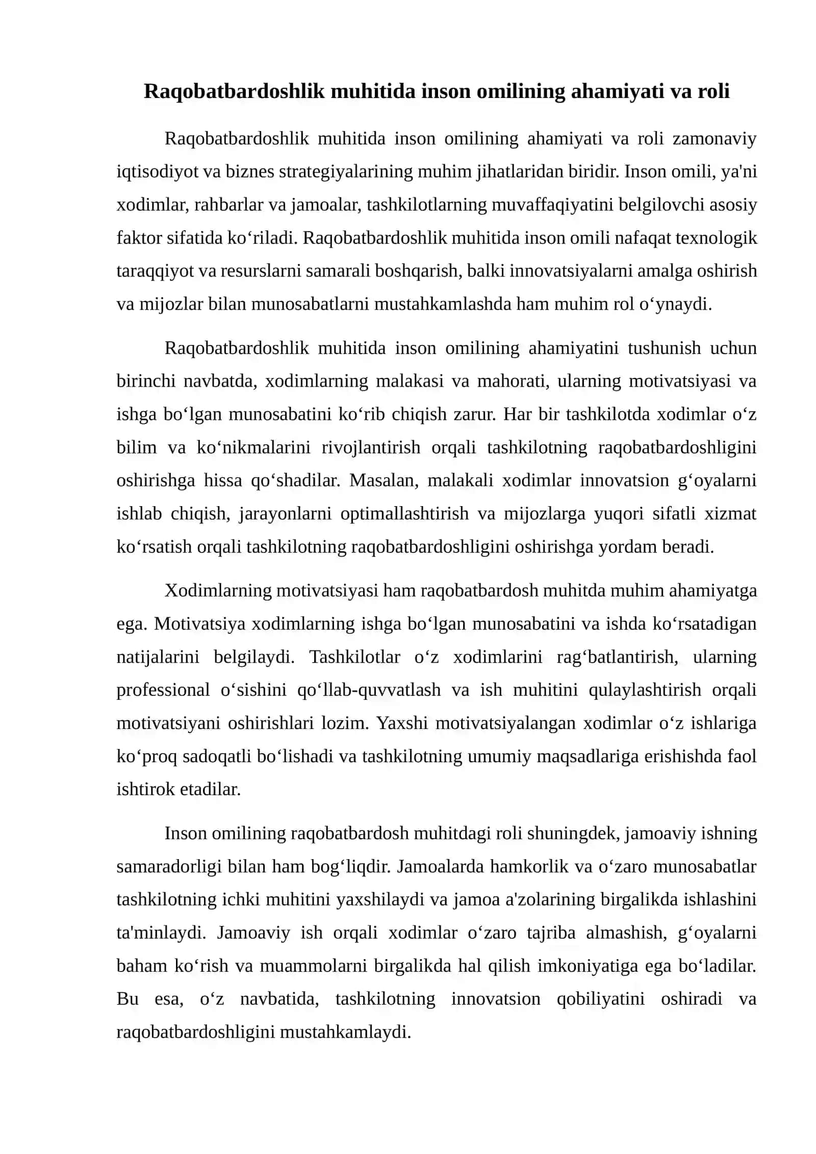 Raqobatbardoshlik muhitidagi inson omilining standarti 2