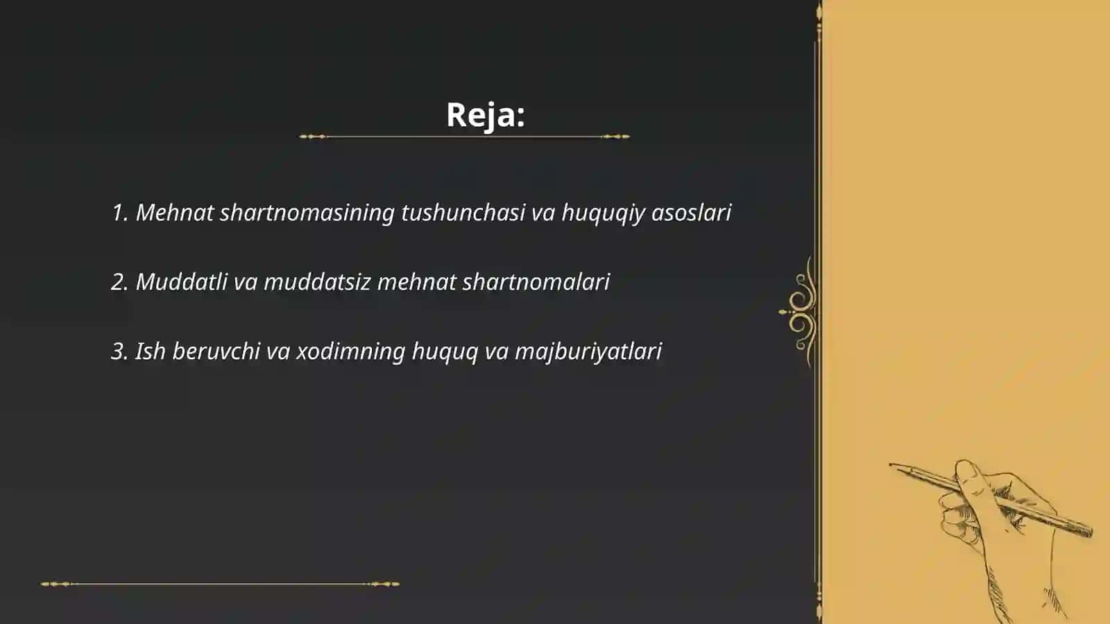 Mehnat munosabatlari va mehnat shartnomalari 2