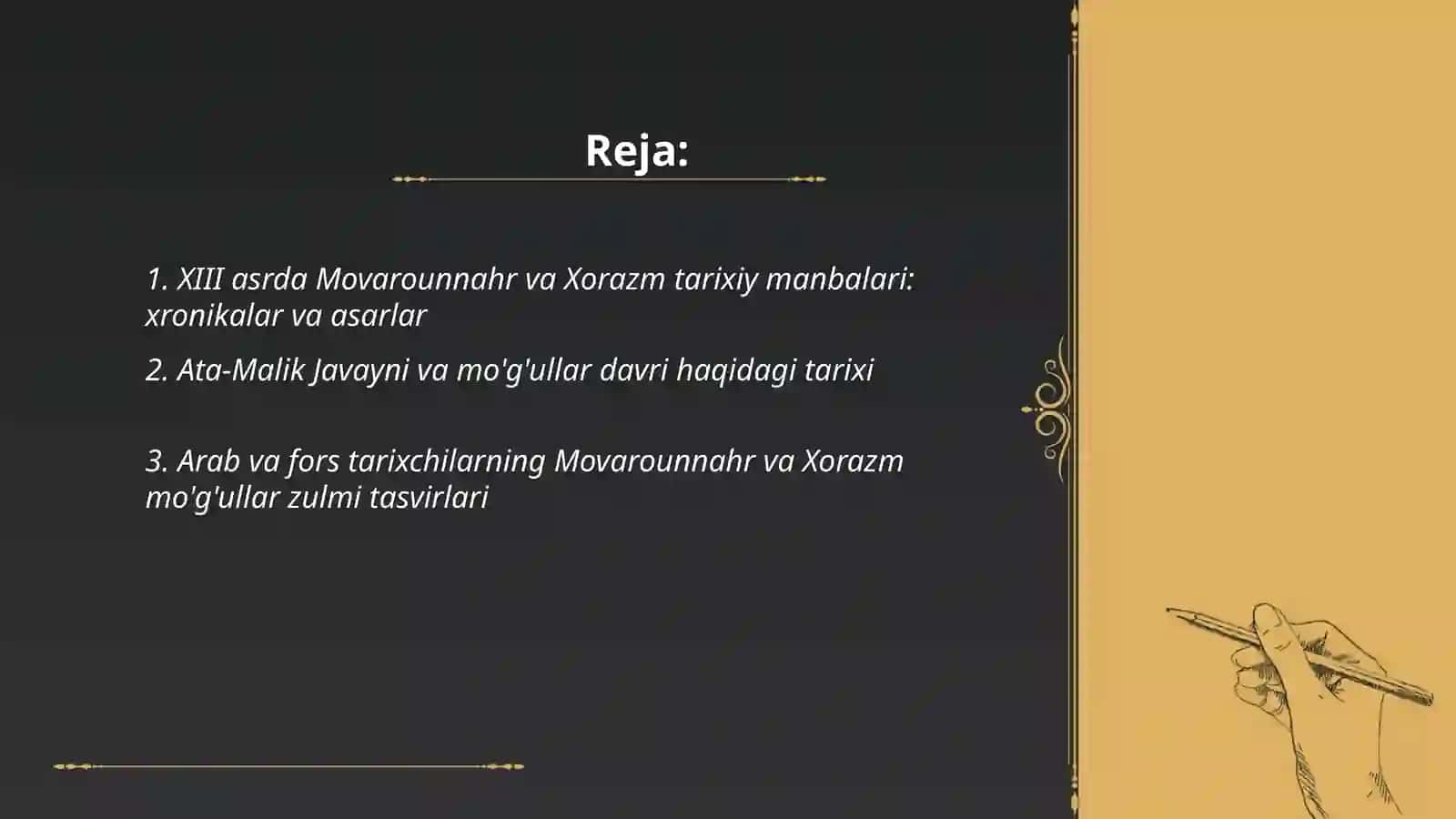 XIII asrda Movarounnahr va Xorazm mo'g'ullar zulmi ostida davri tarixshunosligi 2