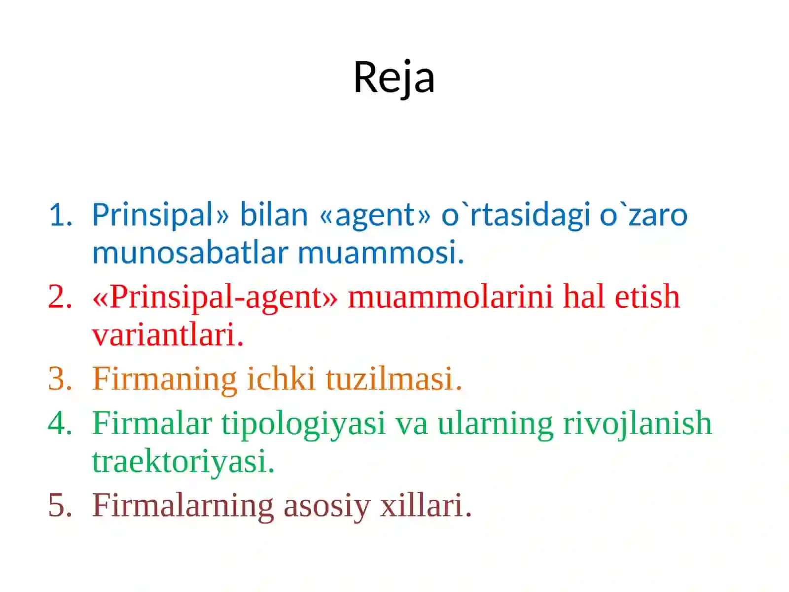 Firma nazariyasi 2