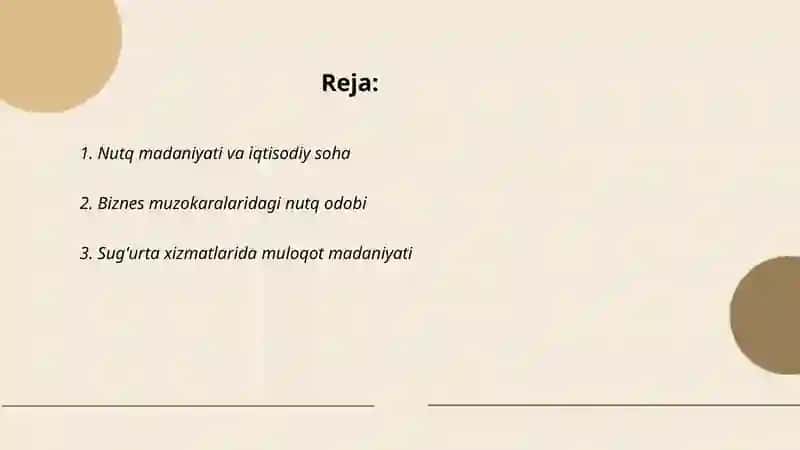 Iqtisod(sugʻurta, biznes, moliya)chining nutq odobi 2