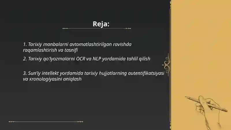 Tarix fanida sunʼiy intellekt texnologiyalaridan foydalanish istiqbollari 2