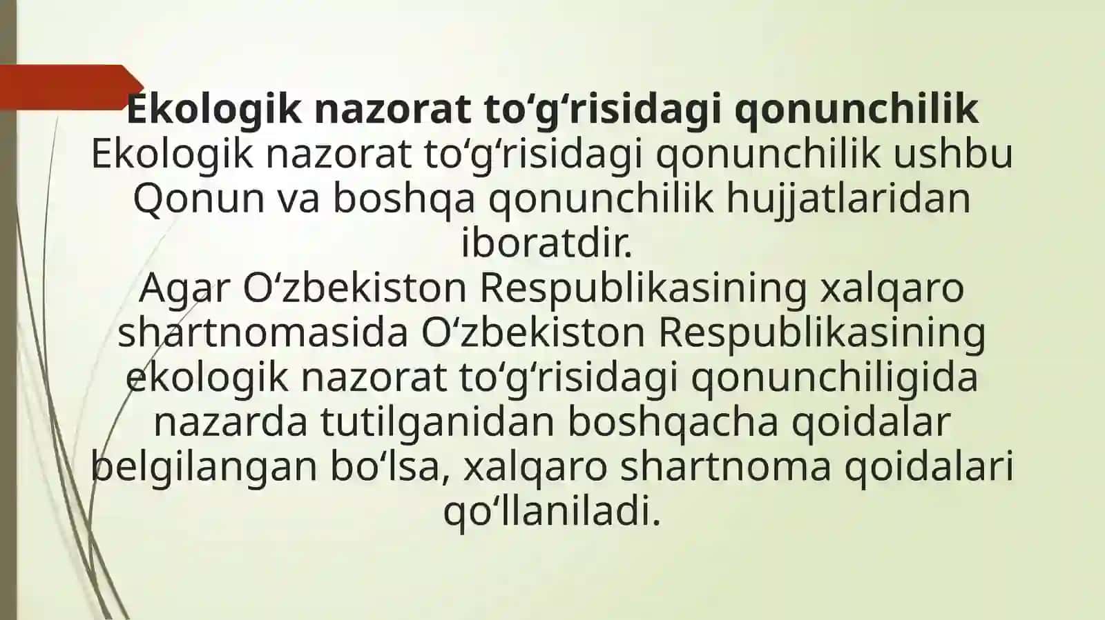Ekologik nazorat Qonuni 2