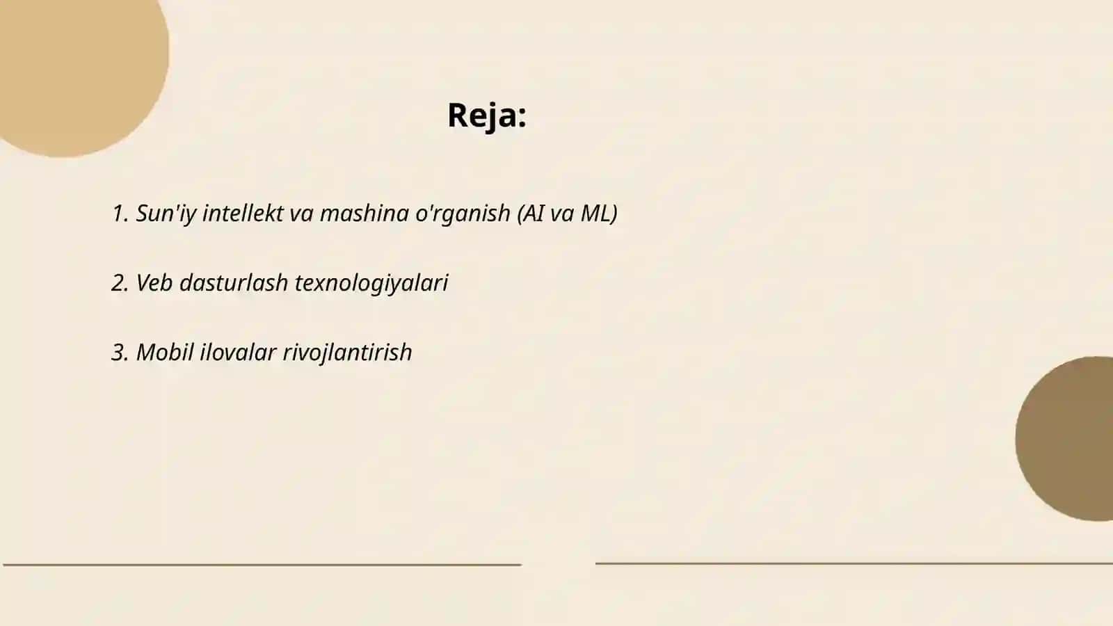 Sun'iy intellekt va mashina o'rganish (AI va ML) 2