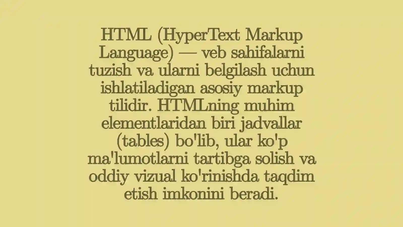 HTML dajadvallarnimavaularbilanishlash 2
