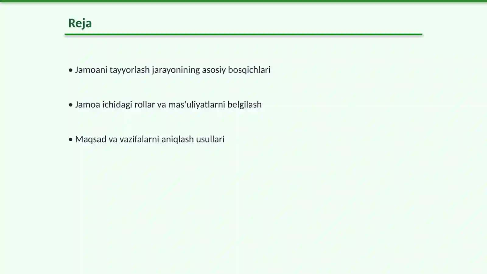 Jamoani musobaqaga tayyorlash va uni boshqarish 2