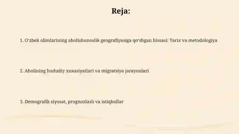 Oʻzbekolimlarining aholigeografiyasimuammolarigaqoʻshganhissasi 2