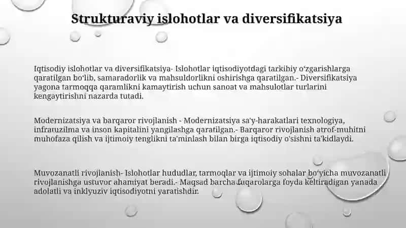 Iqtisodiyotni Tarkibiy O'Zgartirish, Diversifikatsiyalash Va Modernizatsiyalash 2
