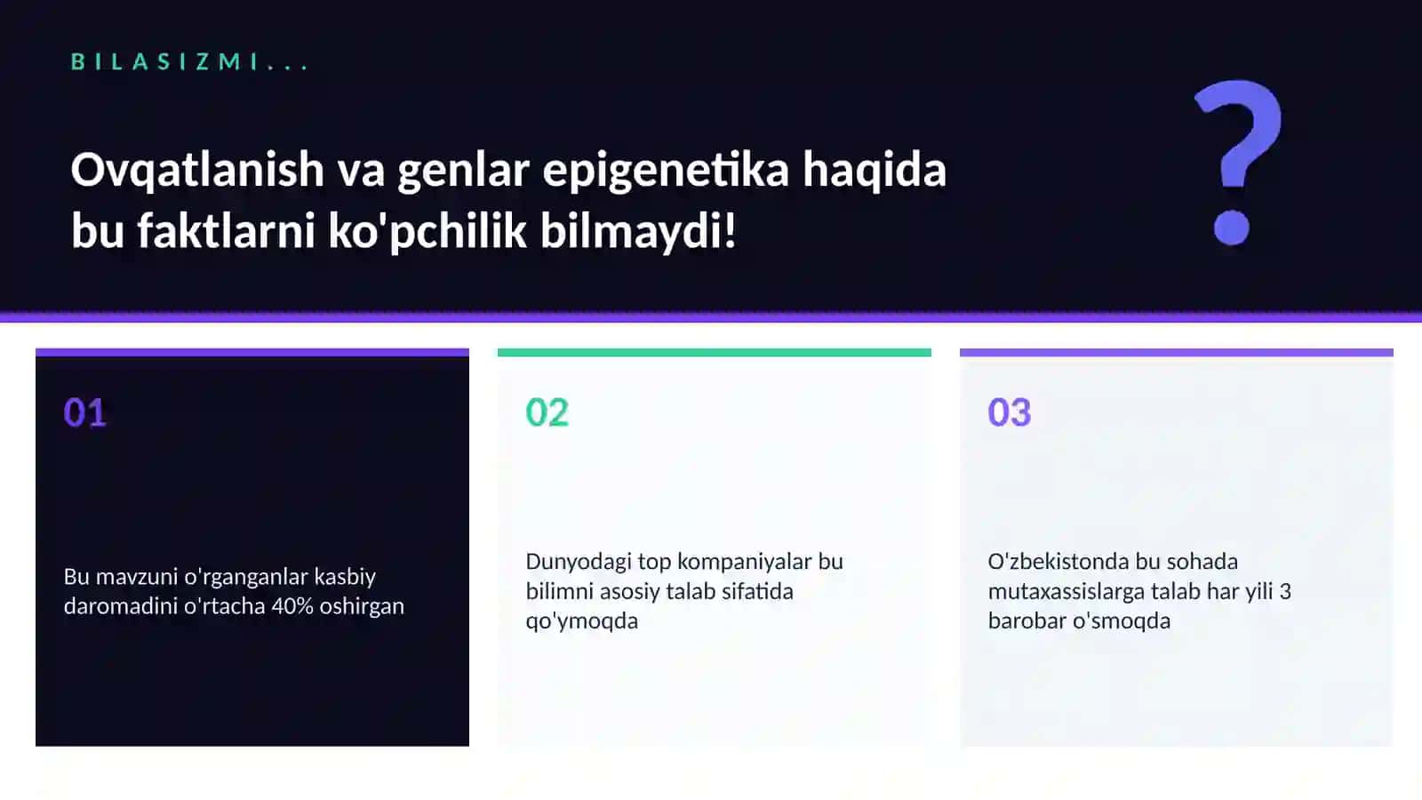 Ovqatlanish va genlar epigenetika 2