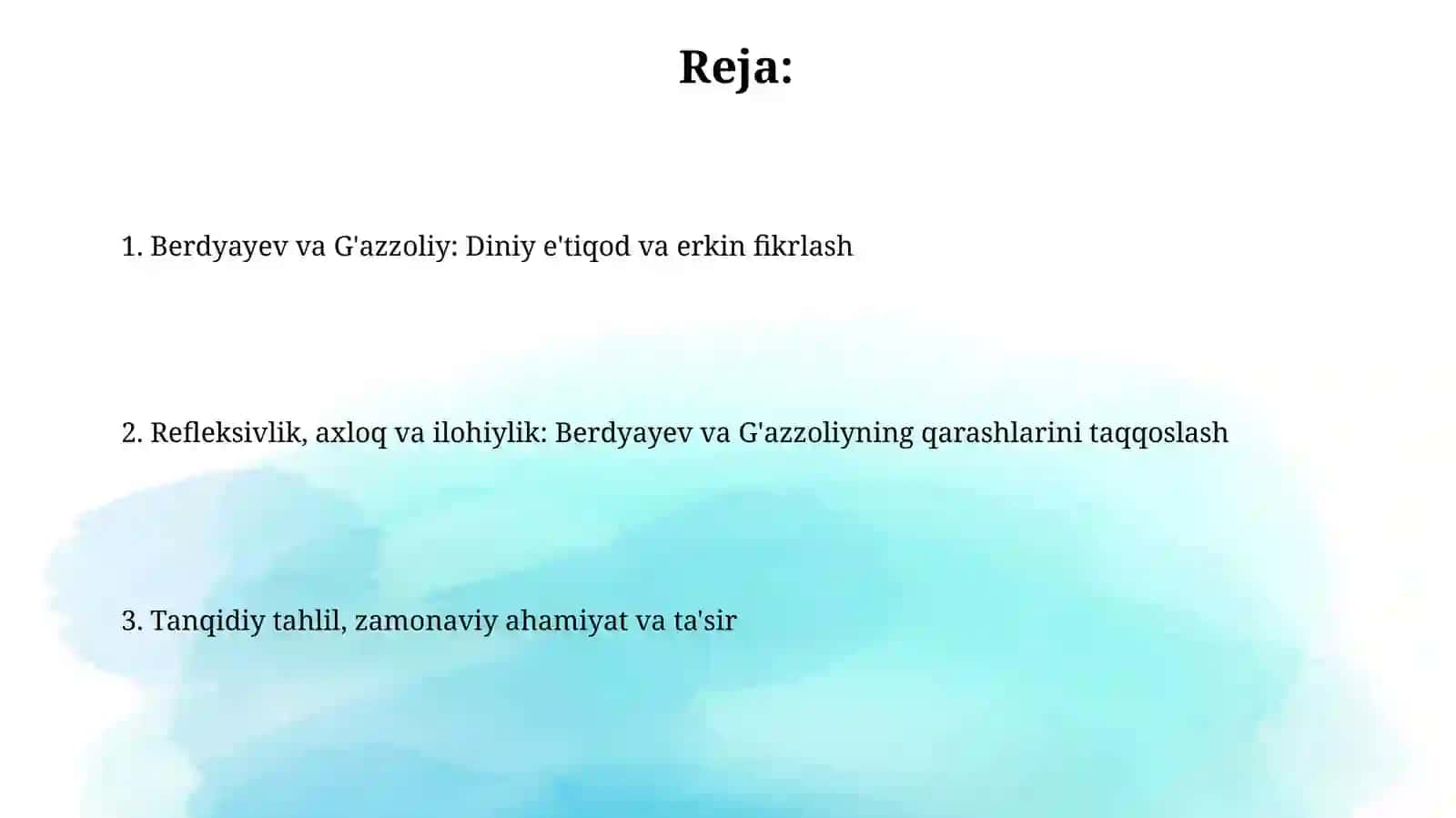 Berdyayev va G'azzoliy – Din va Erkin Fikrning Qarama-qarshi Nuqtai Nazarlari 2
