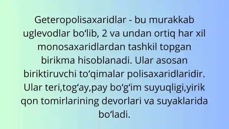 Geteropolisaxaridlar ontogenezi 2