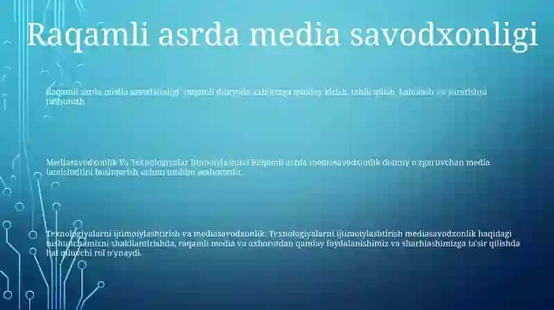Mediasavodxonlik Va Texnologiyalar Ijtimoiylashuvi 2