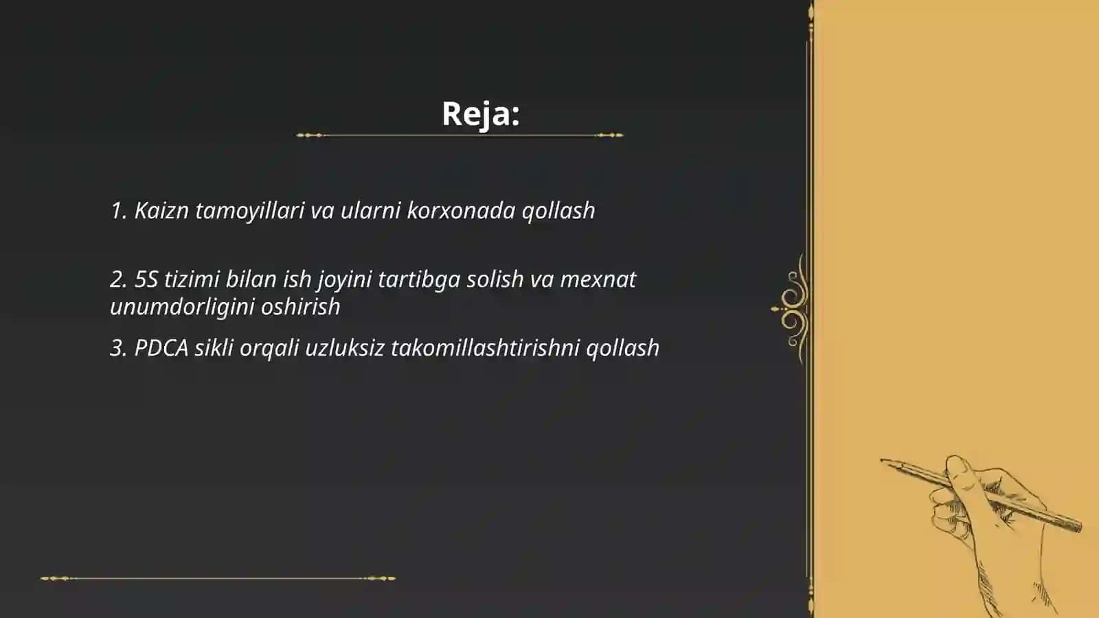 Korxonalarning mexnat unumdorligini oshirish va kaizn modelini qollash 2