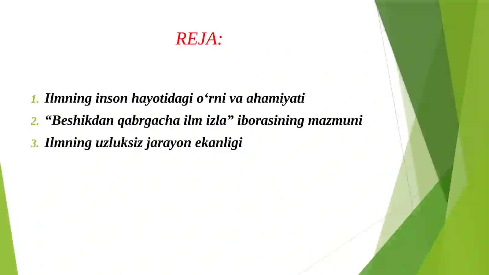BESHIKDAN QABRGACHA ILM IZLA 2