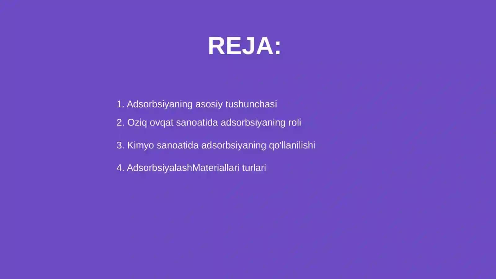 Adsorbsiya oziq-ovqat va kimyo sanoatida 2