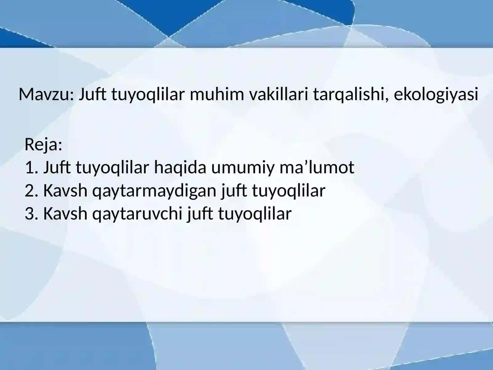 Juft tuyoqlilar 2