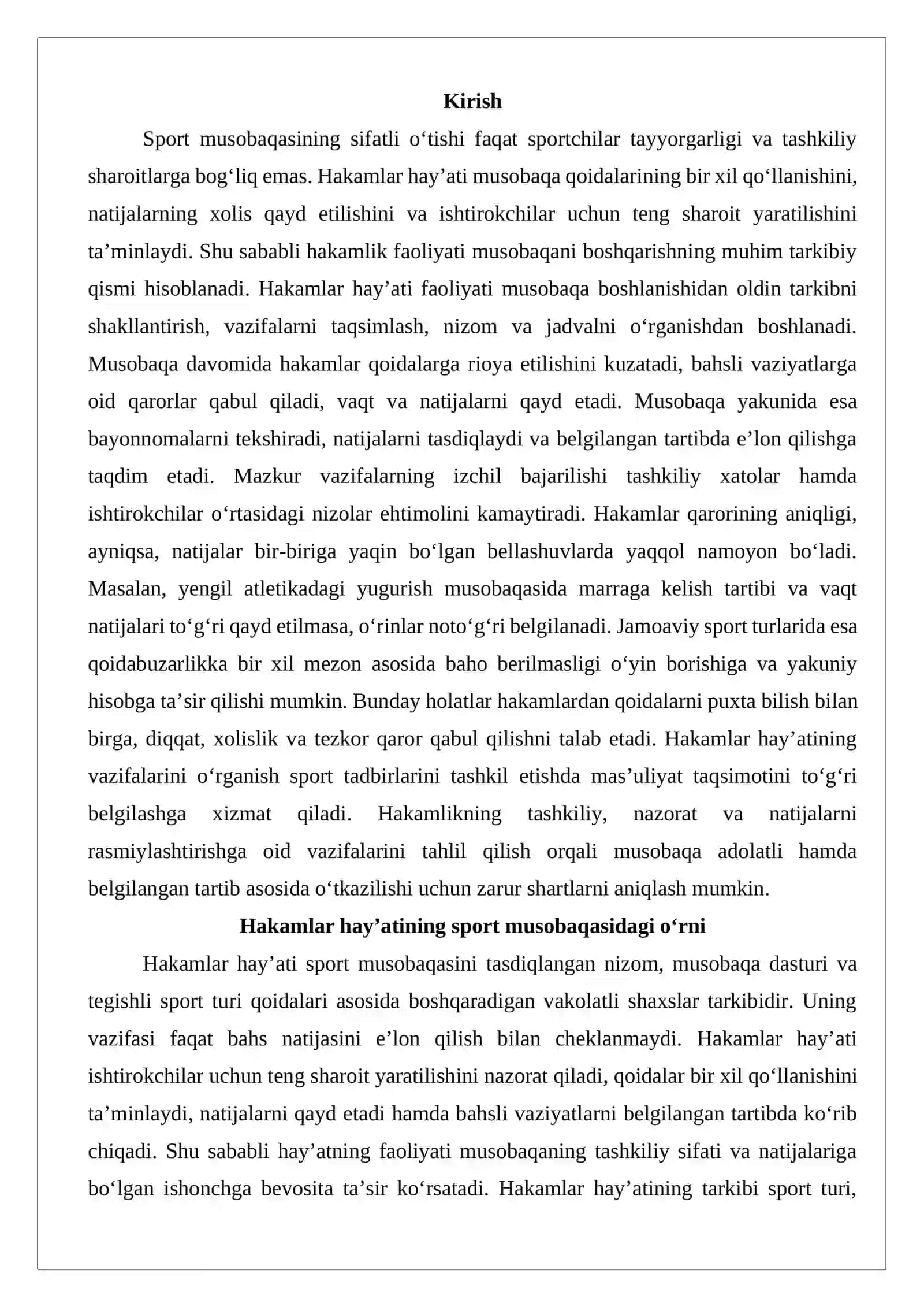 Sport musobaqalarida hakamlar hay’atining vazifalari 2