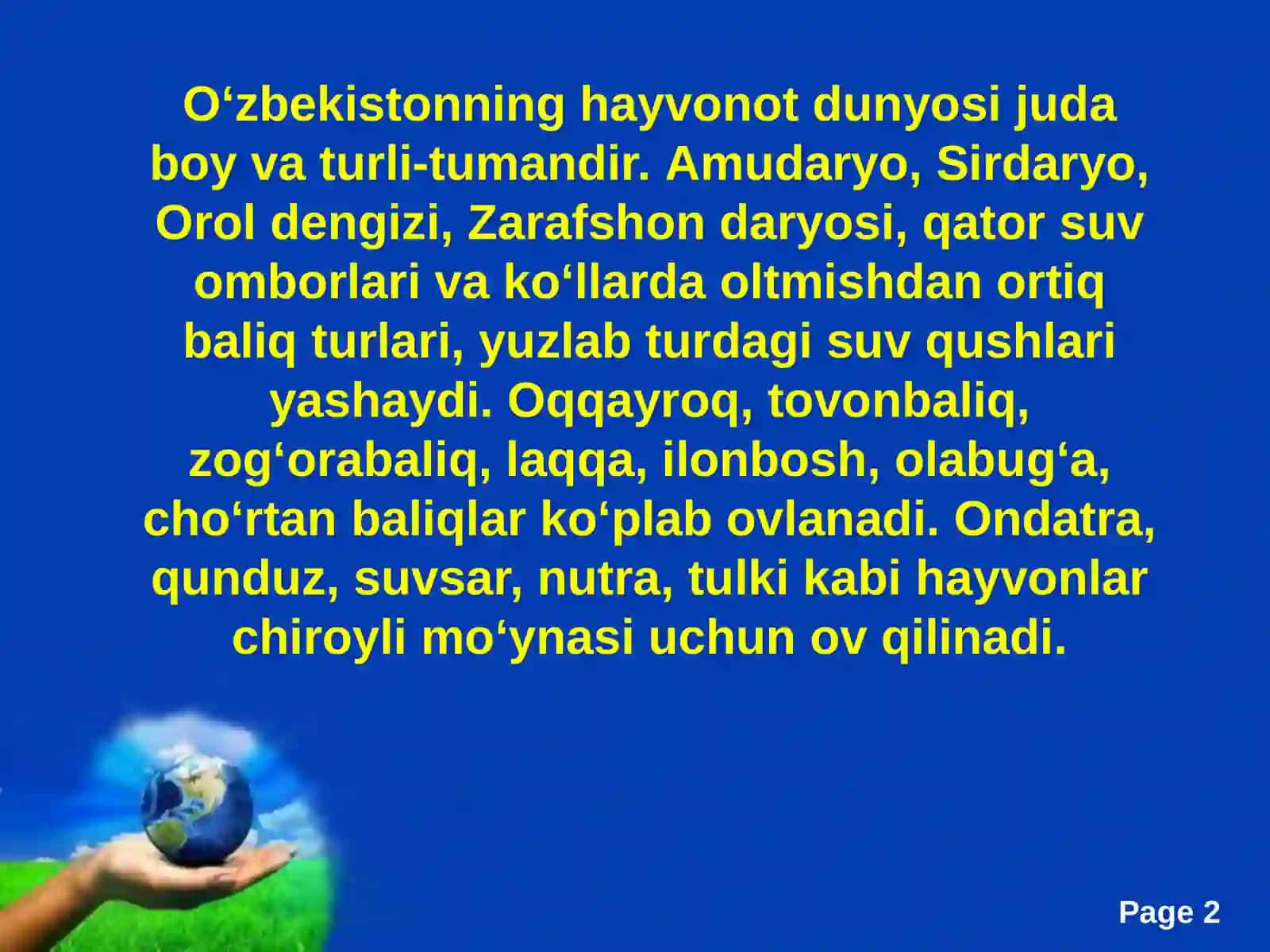 O‘zbekistonning hayvonotolami 2