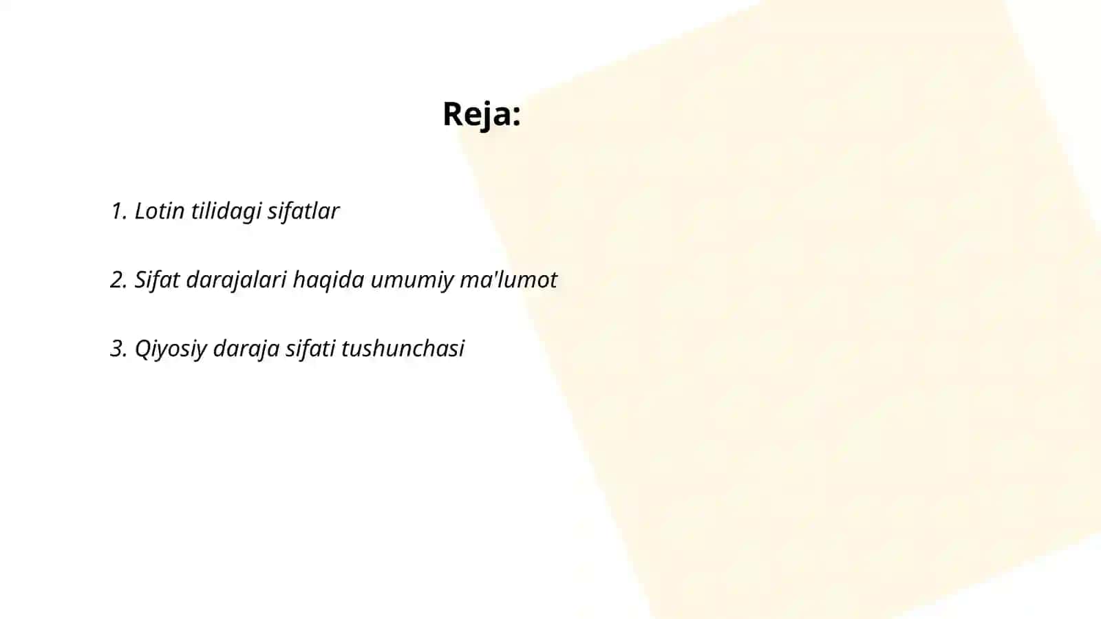 Sifatlar darajalari va qiyosiy daraja 2