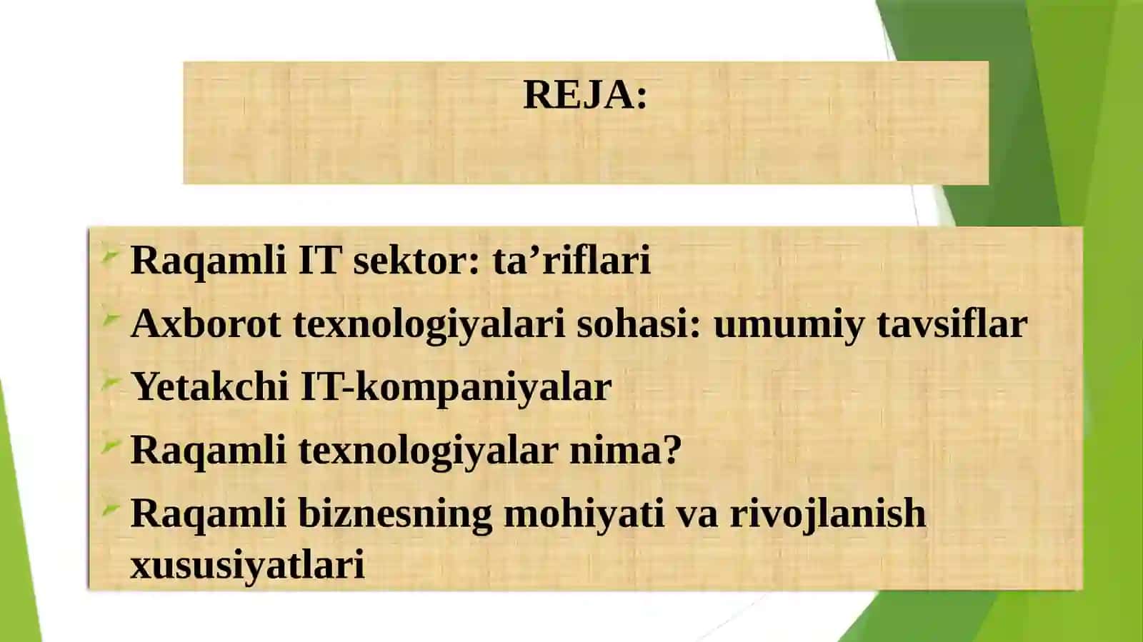 Raqamli iqtisodiyotda IT sektori, Raqamli Texnologiyalar, Raqamli Biznes 2