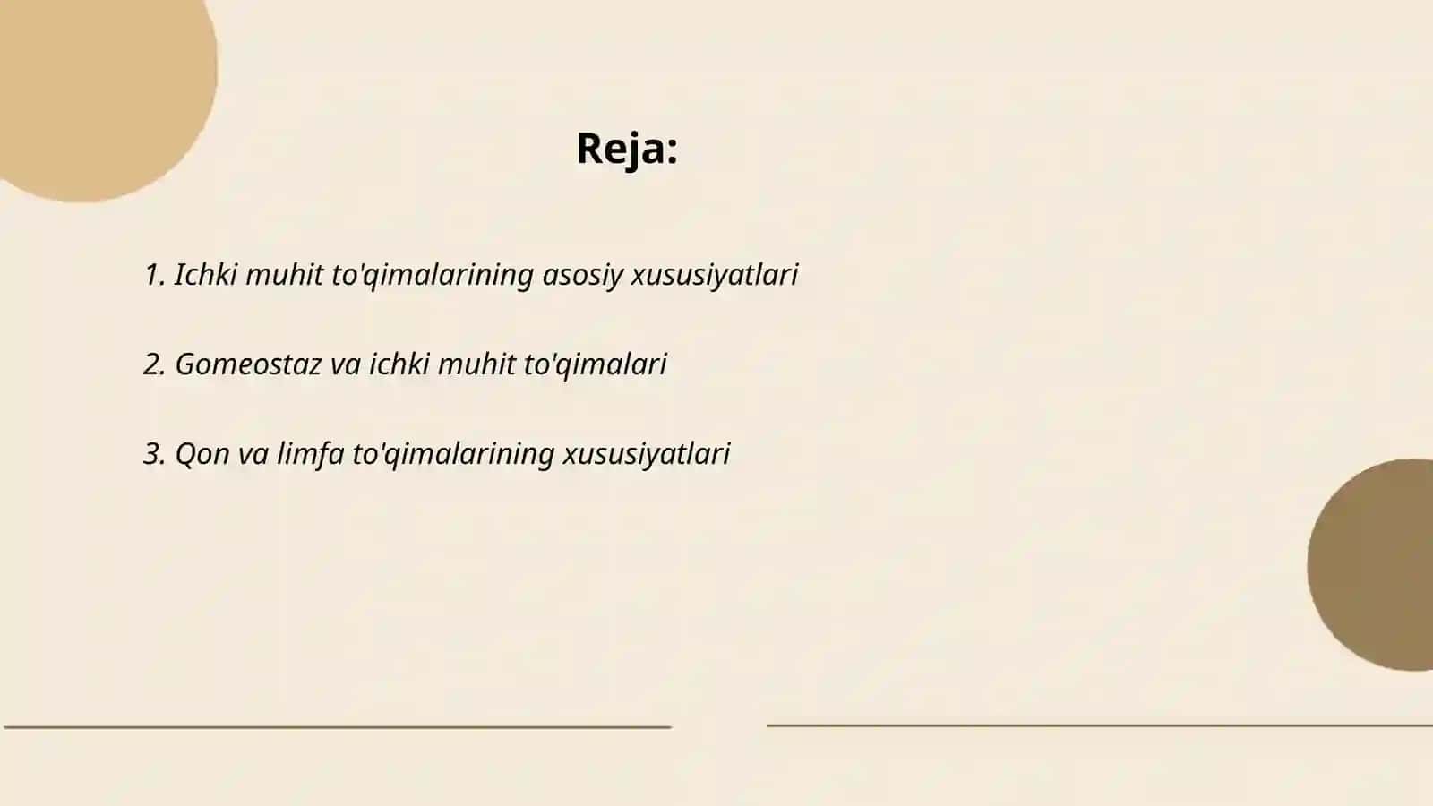 Ichki muhit toʻqimalarining oʻziga xos xususiyatlarini 2