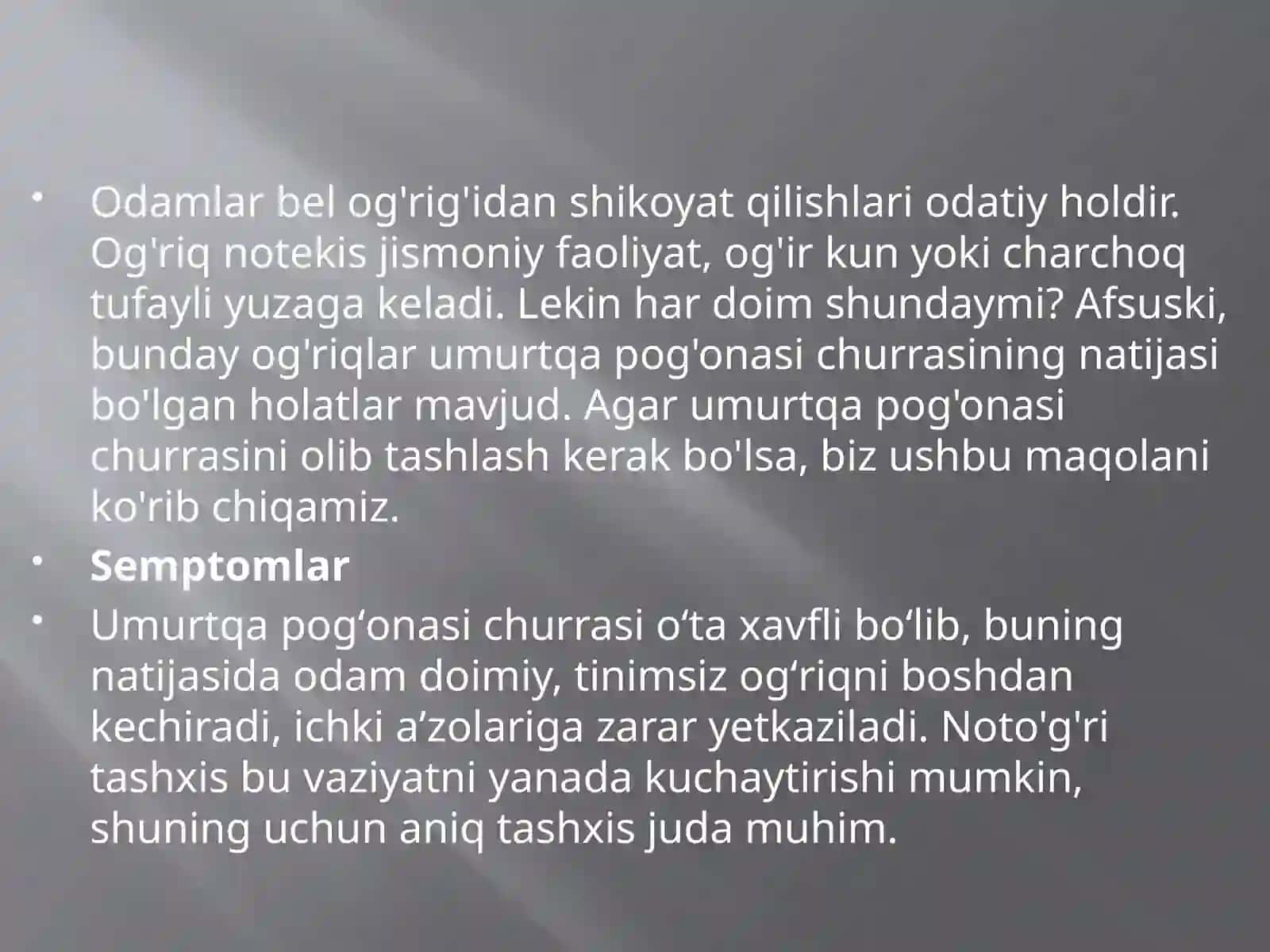 Umurtqa po'g'onasichurrasi 2