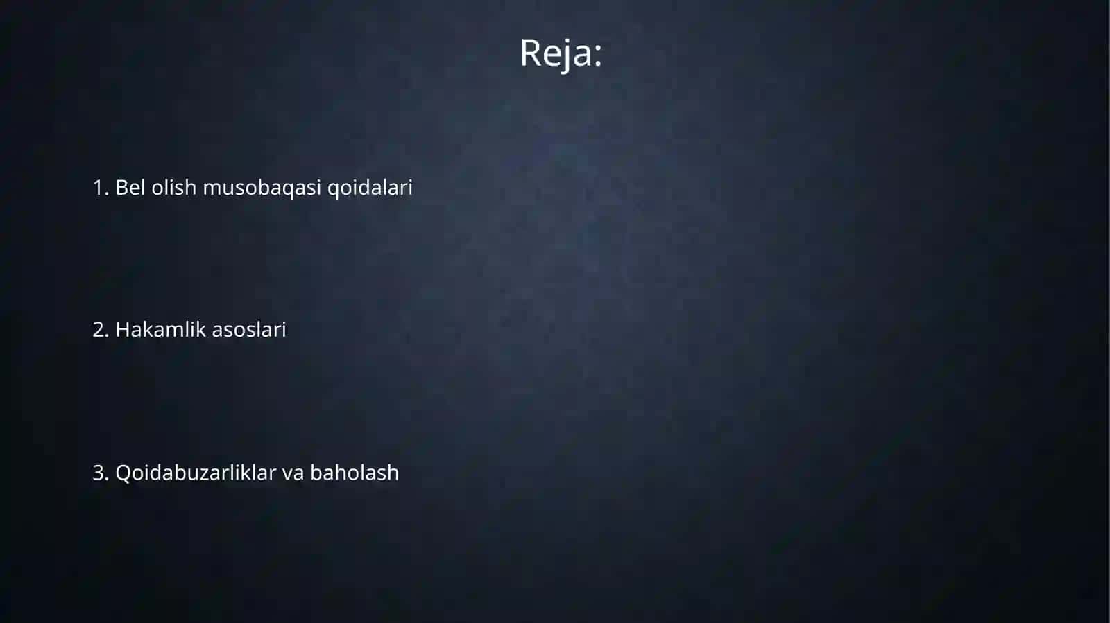 Belbog‘li kurash bo‘yicha musobaqa qoidalari va hakamlik qilish asoslari 2