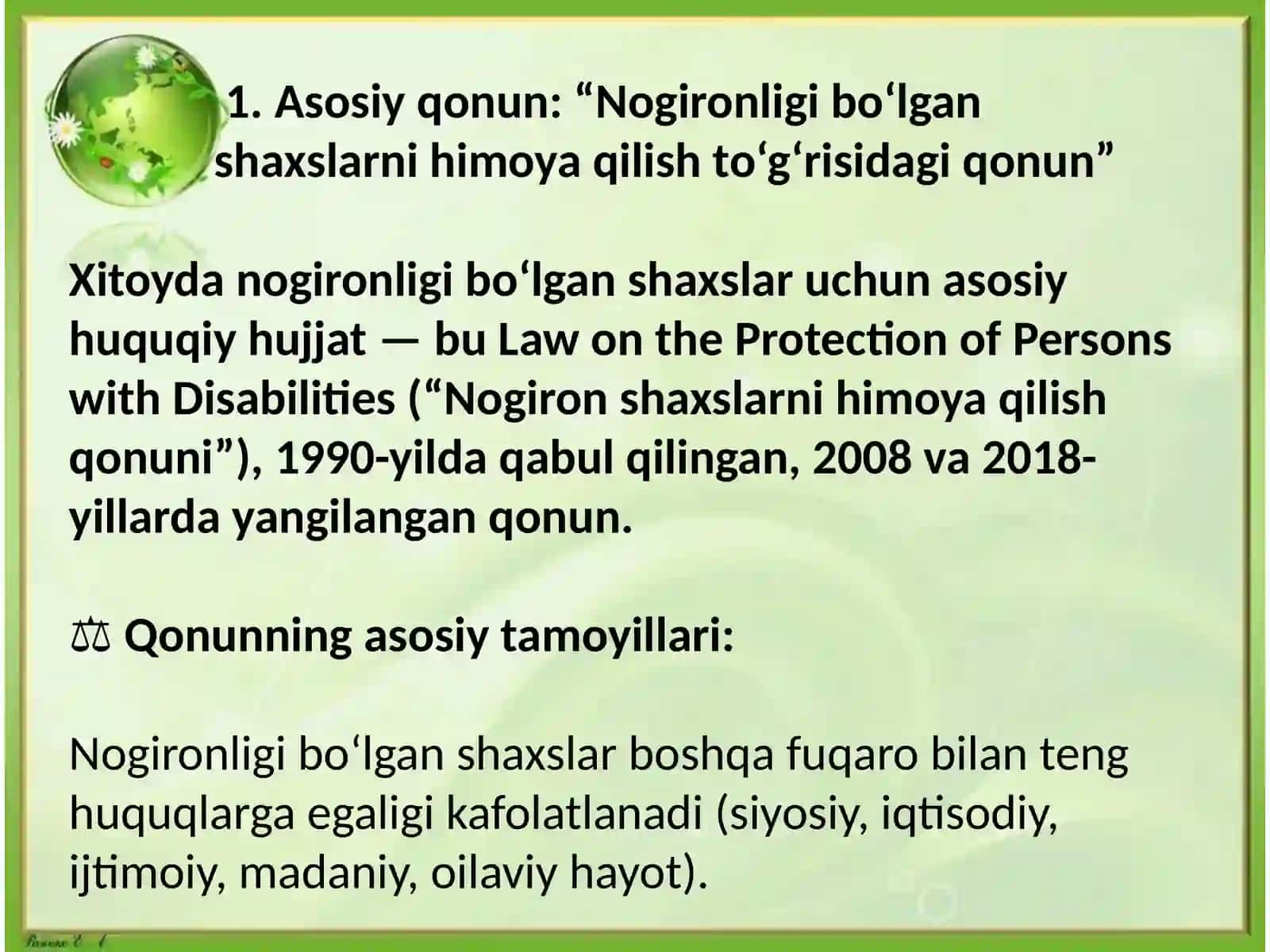 Nogironligi bor shaxslarga qaratilgan davlat siyosati 2