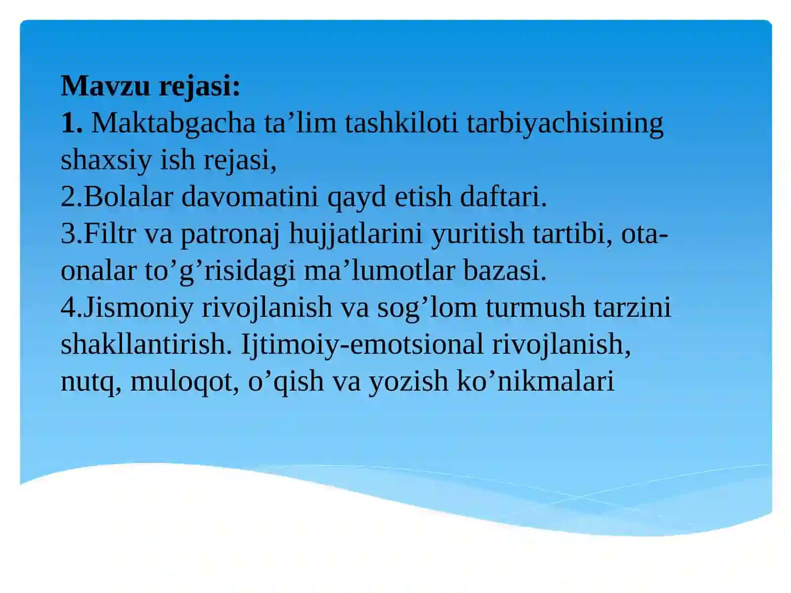 O’quv-tarbiyaviy faoliyatni rejalashtirish bolalar davomatini qayd etish daftariva Bolalar rivojlanish xaritasi 2