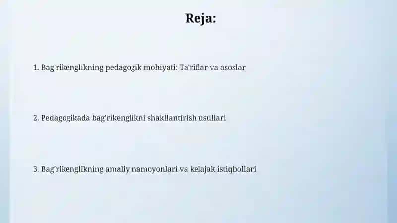 Pedagogik faoliyatning bagʻrikenglik mohiyati 2