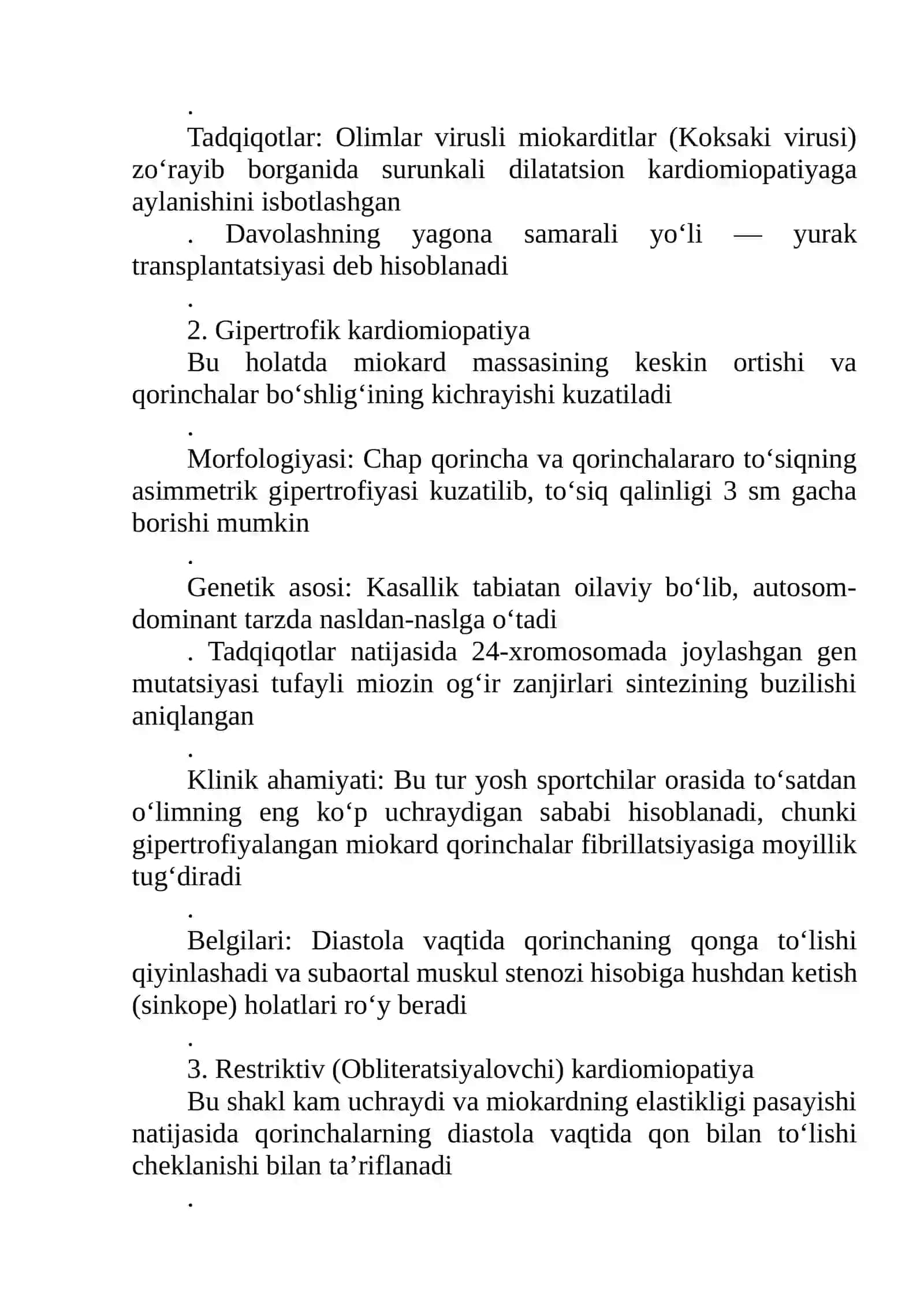 Kardiomiopatiyalar. Patologik anatomiya 2