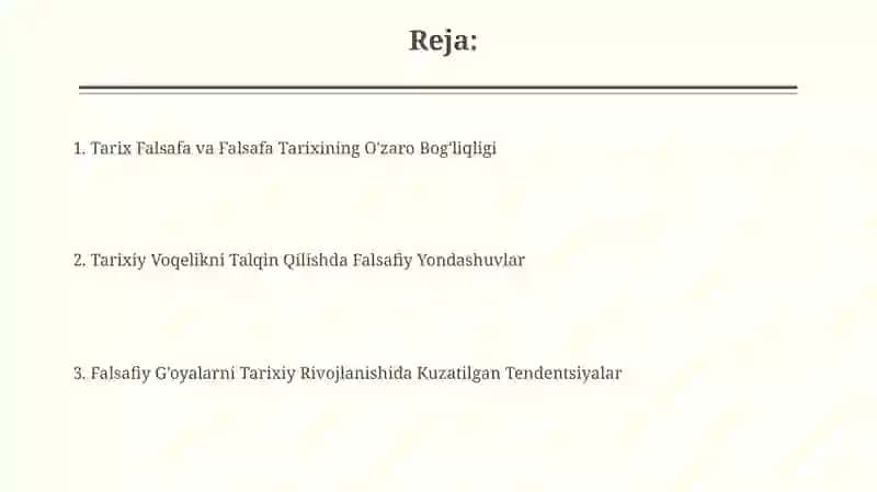 Tarix falsafasi va falsafa tarixi ug‘unligi 2