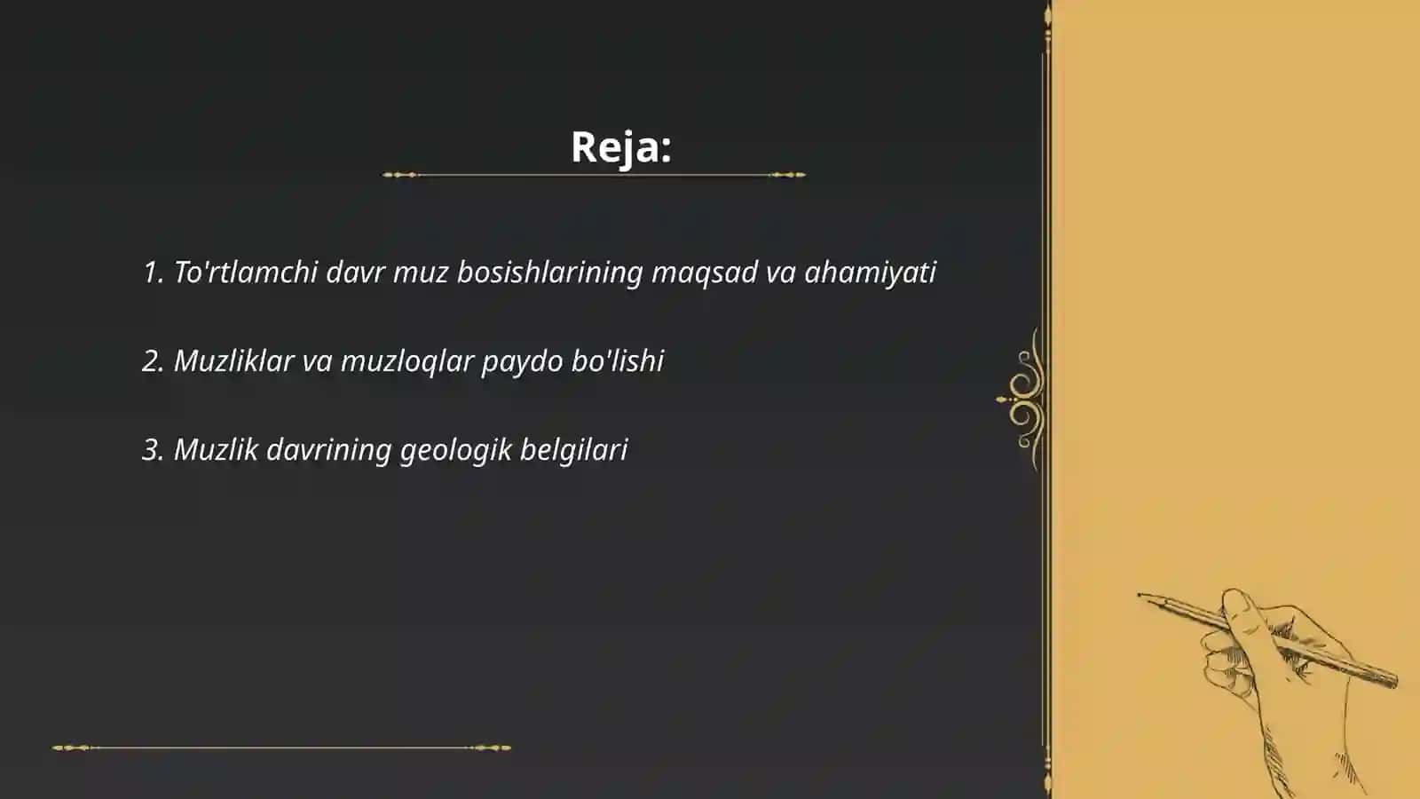 Muzliklar muzloqlar toʻrtlamchi davr muz bosishlari 2