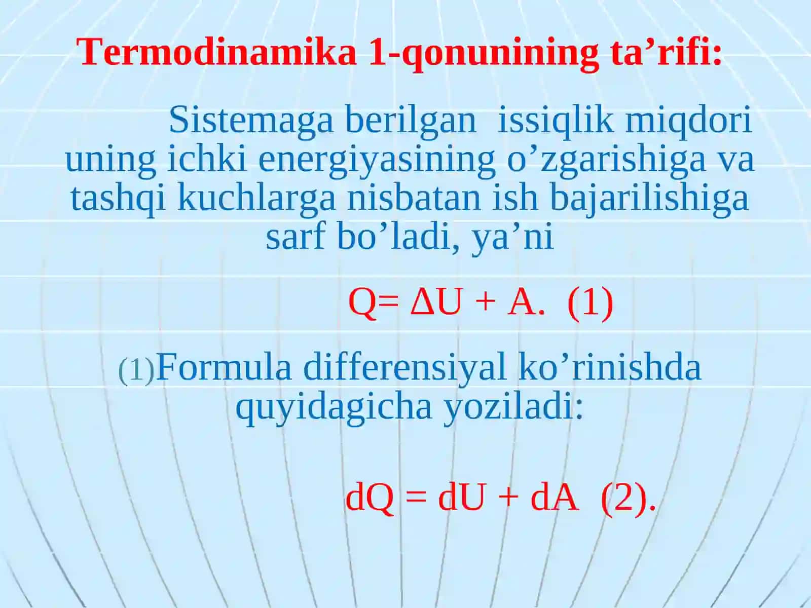 Termodinamika qonunlari va ularning tadbiqini o’rganish 2