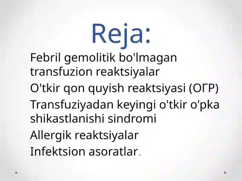 Transfuziya reaktsiyalari 2