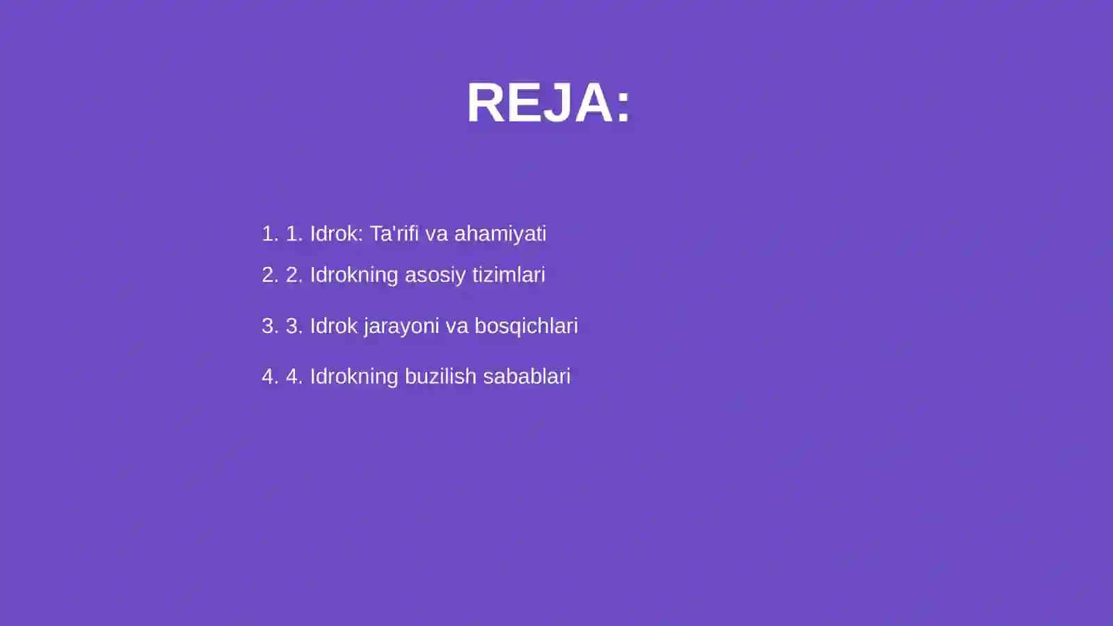 Idrok. Uning buzilishlari 2
