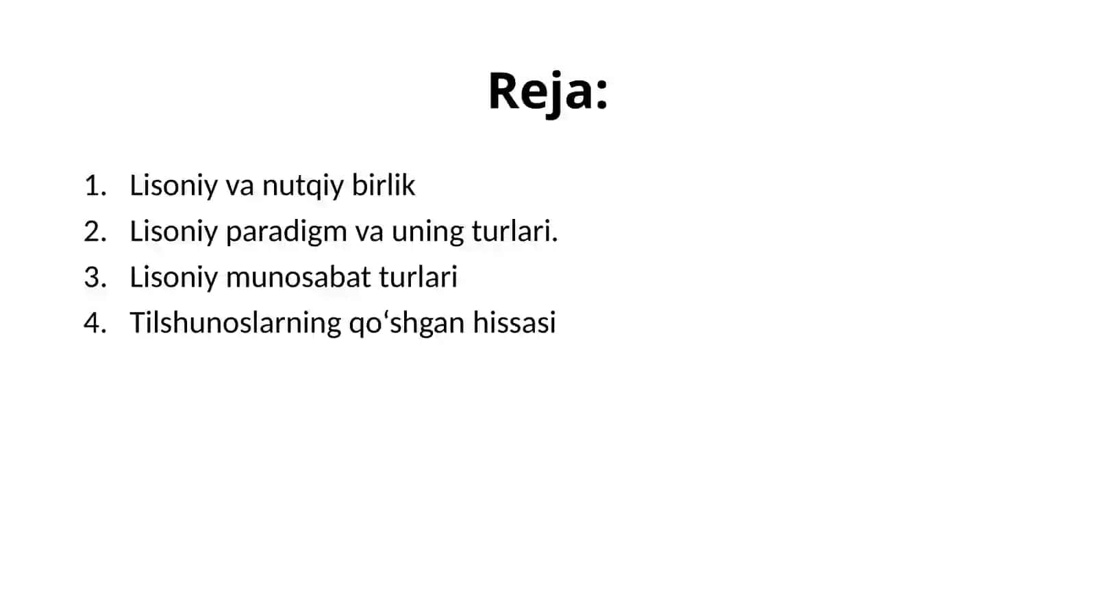 Hozirgi o‘zbek tili taraqqiyotida lingvistik va ekstralingvistik omillar. Hozirgi o‘zbek tilida til, lison, nutq, meyor munosabati 2