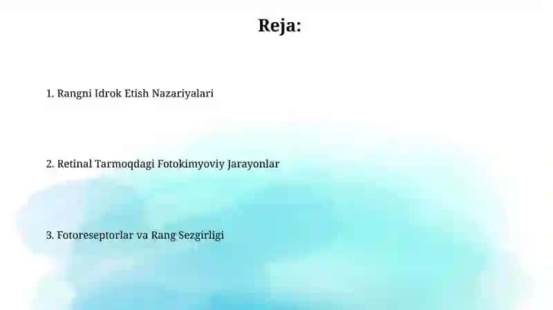 Rang Ko'rishning Neyrofiziologiyasi 2