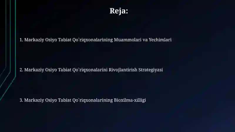 Markaziy Osiyo Tabiat Qo`riqxonalarini Rivojlantirish Strategiyasi 2