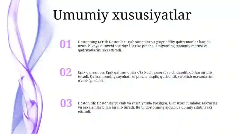 Epik Tur Va Uning Janrlari 2