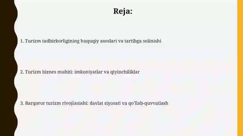 Turizm tadbirkorligidabiznes-muhitvahuquqiyasoslar 2