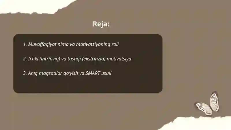 Muvaffaqiyatga erishish motivlari haqida prezintatsiya 2